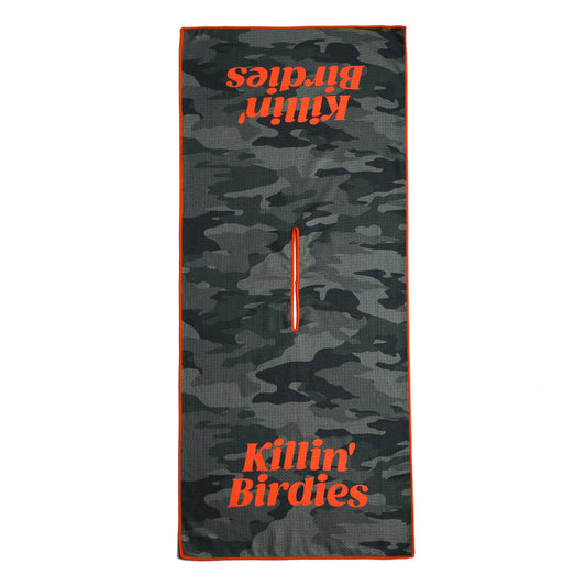 Killin Birdies Orange Camo Golf Towel